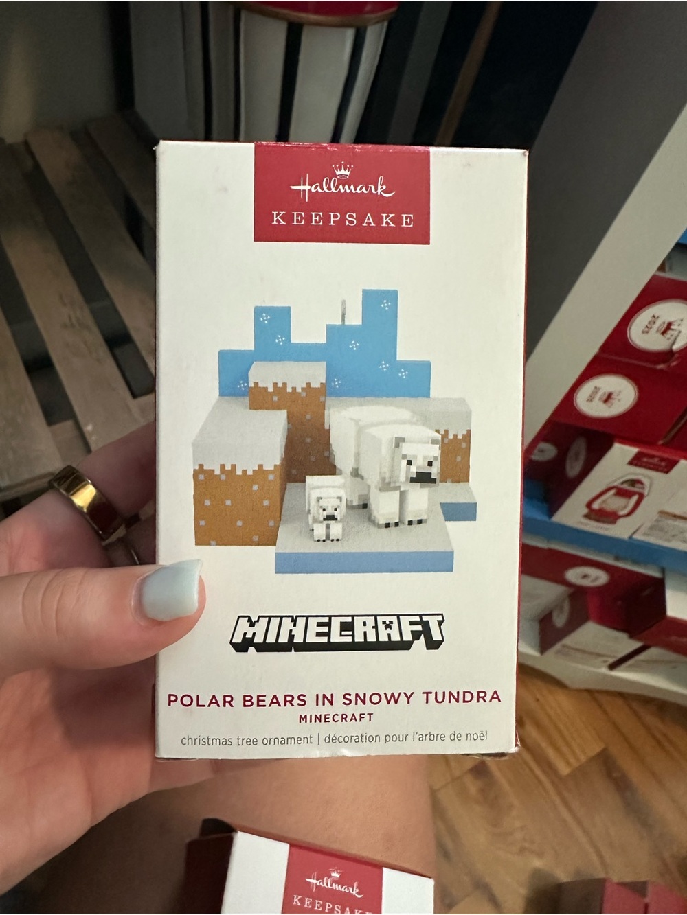 Minecraft Polar Bears in Snowy Tundra Ornament - White